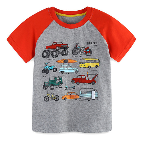 Camiseta Fofa E Moderna De 2 A 7 Anos Com Estampa De Motocic