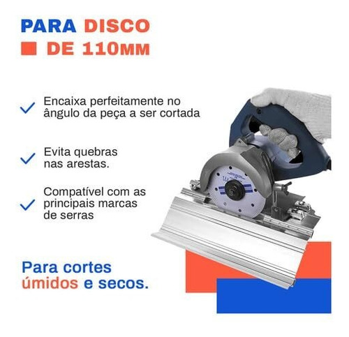 Guia Corte 45° Graus Serra Circular Chanfro Base Pedra