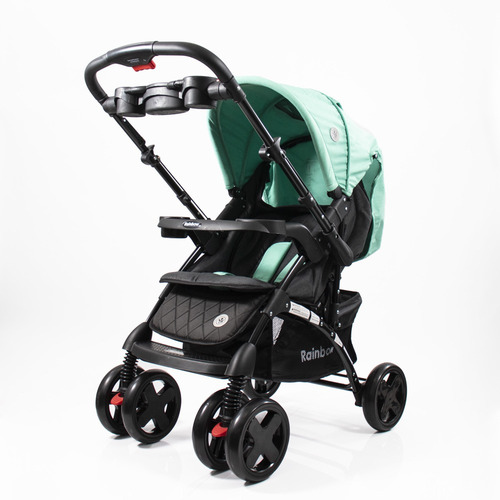 Carrinho de bebê de paseio travel system Rainbow Adagio travel system verde com chassi de cor preto