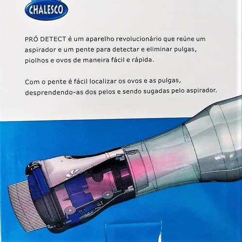 Pente Anti Pulgas Com Aspiradot Pro Detect Chalesco Cachorro