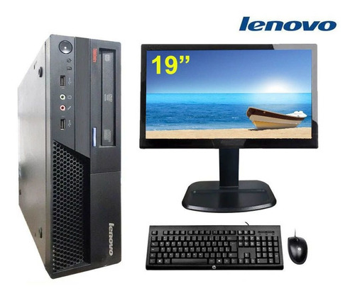 Imagem 1 de 5 de Cpu Lenovo Mt-m 6234 C2d 4gb Ssd 120gb Wifi + Monitor 19,5'