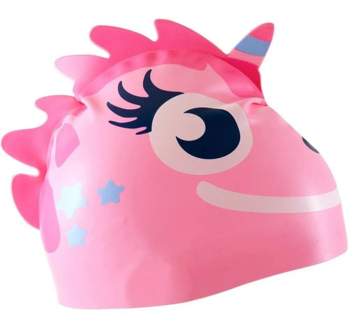 Touca Natação Em Silicone Infantil Nabaiji Menina Unicornio Cor Rosa-chiclete Tamanho UNICO