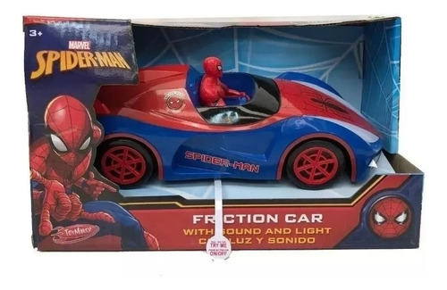 Vehículo Auto Spiderman Fricción C/ Luz Y Sonido Arbex