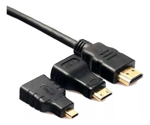 Cable Hdmi 3 En 1 Adaptadores Mini Hdmi Y Micro Hdmi 1.5 Mts