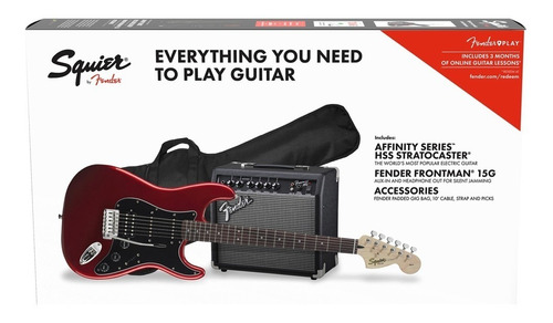 Guitarra Electrica Affinity Stratocaster Lrl - Racing Red Color Race red Material del diapasón Laurel indio Orientación de la mano Diestro
