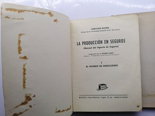 La Producción En Seguros. Manual De Agente De Seguros 3tomos (Usado)