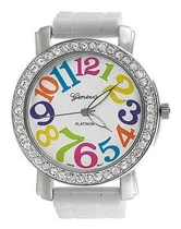 Comprar Reloj Geneva Dama Casual Big Number White