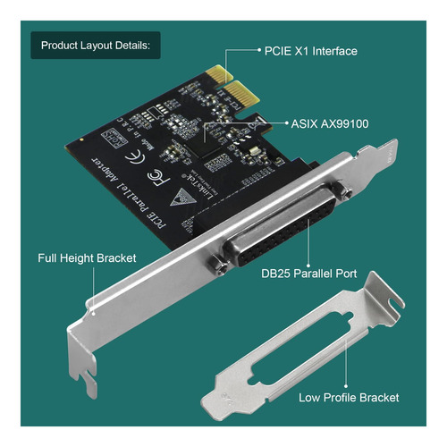 Placa Paralela Pci Linkstek Express De 1 Porta Para Ieee