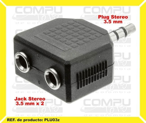 Splitter Stereo 3.5mm 1x2 Ref: Plu03z Computoys Sas