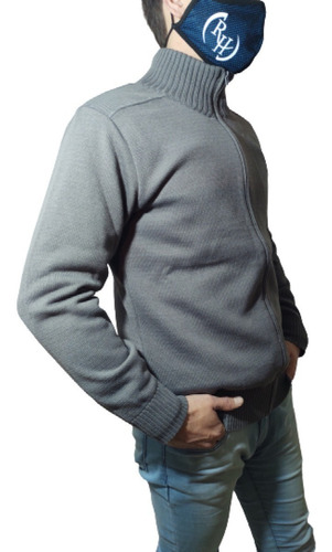 Imagen 3 de 4 de Campera De Lana Cuello Tipo Polera Saquito C/sierre Hombre