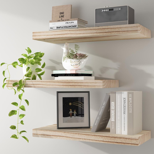 Estantes De Pared Madera Maciza Almacenamiento Dormitorio Sa