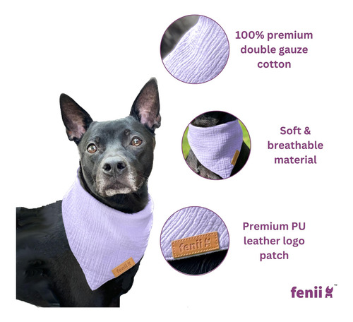 Bandanas De Algodón Ajustables Para Perros Paquete De 2