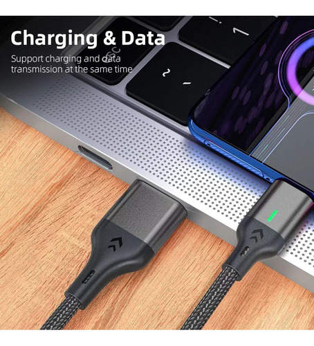 Imagen 2 de 6 de Cable Carga Rápida 3,1a Magnético Usb Tipo C Para iPhone