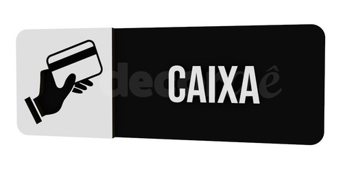 Imagem 2 de 3 de Placa Sinalização Preta Caixa Hotel Empresa Bar Cafeteria