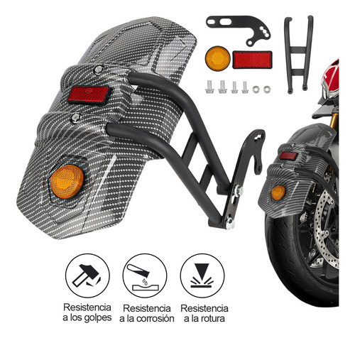 Universal Salpicadera Moto Trasera Con Reflector Guardabarro