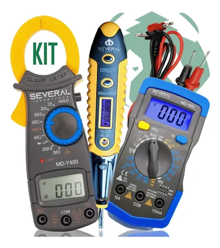 Multimetro Digital Caneta Tensão 90-1000v Luz Led Alicate Amperím...