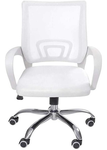 Imagem 2 de 3 de Cadeira Home Office Fit 1001 Cromada/branca/reg Altura