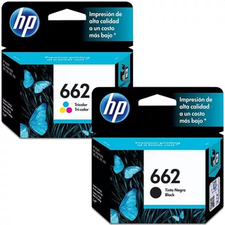 Kit Cartuchos Hp Num 662 Negro Cz103al Y Tricolor Cz104al