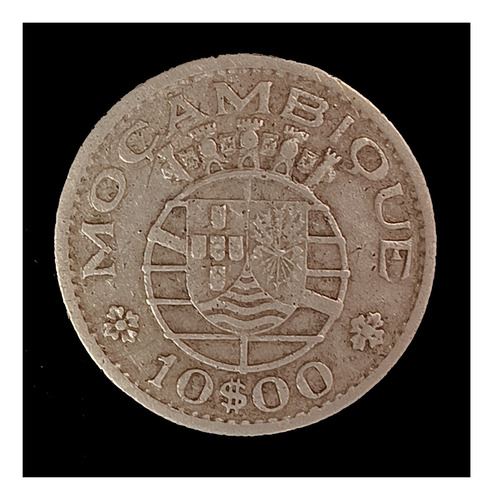 Mozambique 10 Escudos 1960 Mb Plata Km 79 Colonia Portuguesa