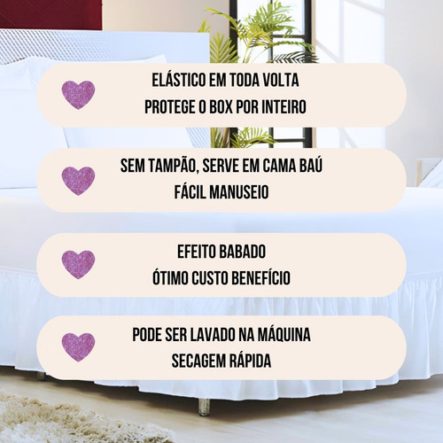 Saia Box Para Cama Casal Padrão Franzida - Promoção