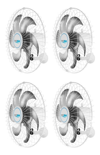 Imagem 1 de 6 de Kit 4 Ventilador Parede 50 Cm Turbolex 6 Pas 200w Branco