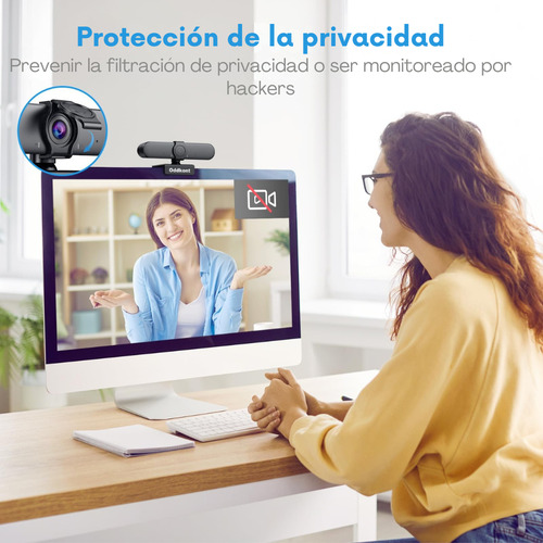 Cámara Web 2k 1440p Usb Con Micrófono Trípode Y Cubre Lente