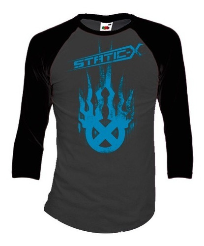 Playeras Static X Manga 3/4 Para Hombre Y Mujer