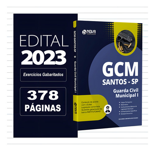 Apostila Gcm Santos - Sp 2023 - Guarda Civil Municipal I, De Professores Especializados., Vol. Único. Editora Nova Concursos, Capa Mole, Edição Oficial Em Português, 2023