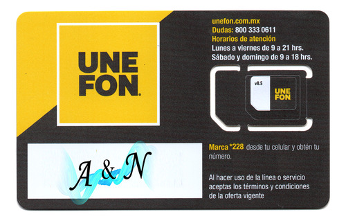 Chips Unefon Ilimitado Con Recarga De $100