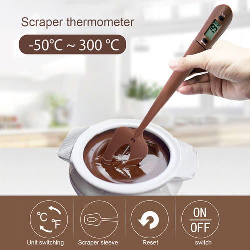 Espátula De Silicona Con Termómetro Digital Para Cocina