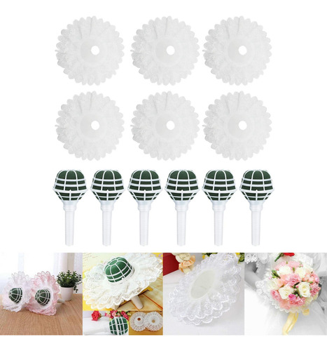 Suporte De Buquê De Casamento, Noiva Com Decoração Branco