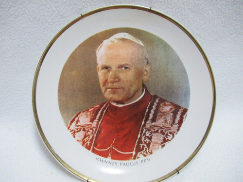 Plato Decorativo Papa Juan Pablo Ii Porcelana Manchester