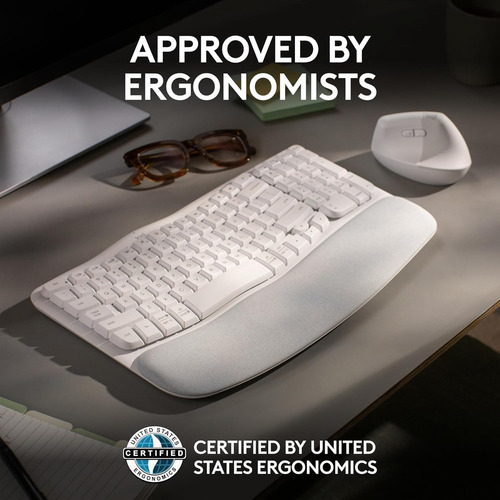 Teclado Logitech Wave Keys Inalámbrico Bluetooth Blanco Esp