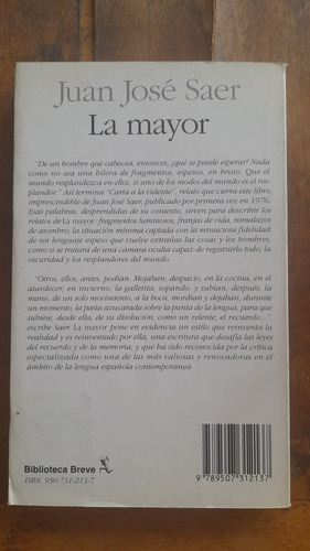 La Mayor, Juan José Saer (Usado)