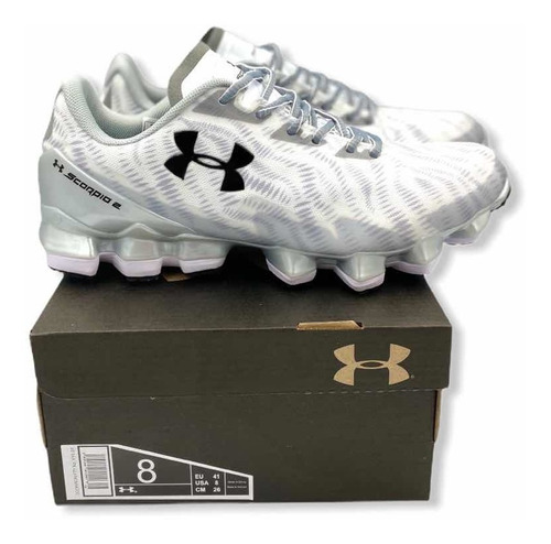Imagen 4 de 5 de Tenis Under Armour Blanco Gris En Caja