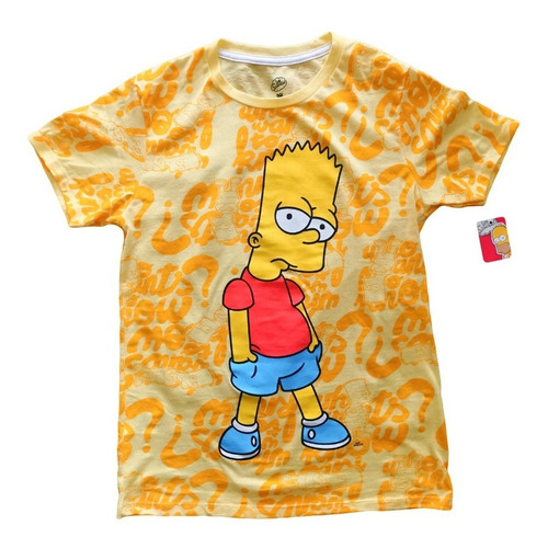 Playera Juvenil Amarillo Mostaza Bart Simpson Los Simpsons