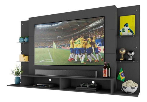 Painel Tv 60 Com Prateleiras Brasil Multimóveis Br2739 Pto