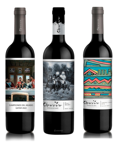 Vino Claroscuro Malbec + Gran Malbec + Cab. Franc X 750cc