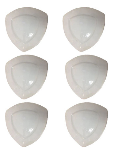 Plato Triangular De Porcelana (set X 6)