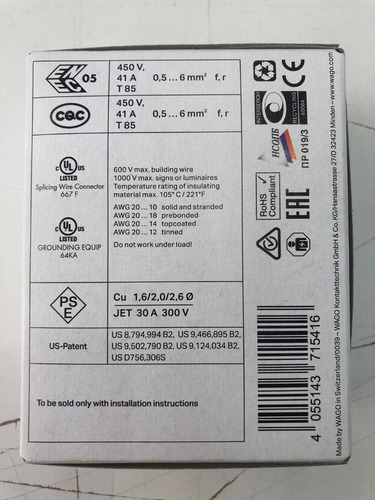 Imagem 3 de 4 de 1 Kit Com 10 Unidades Conectores Para Chuveiro 221-612 Wago