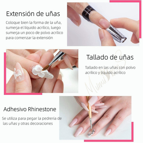 Kit De Uñas Extención Acrílico Polvo Y Monómero Líquido | Meses sin  intereses