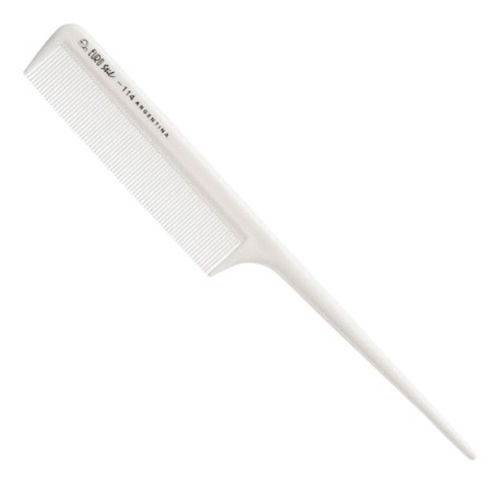 Imagen 1 de 1 de Peine Pua Plastico Nylon Profesional Eurostil 20cm Blanco