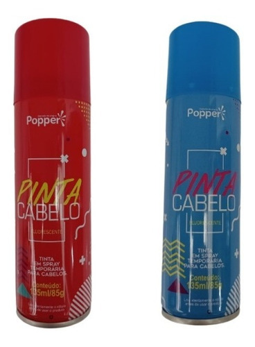 Spray Colorido Para Cabelo Lavável - 2 Und Azul E Vermelho