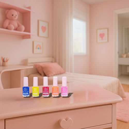 Esmaltes Infantis Turma Da Lú Kit Com 5 Cores À Base De Água