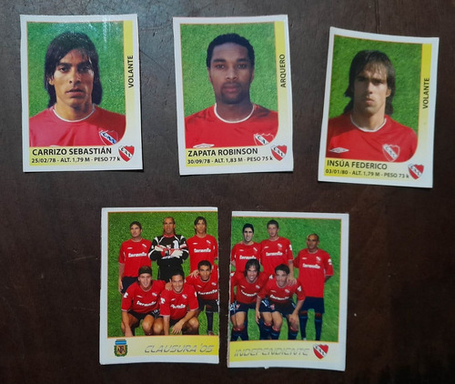 5 Figuritas Recortadas De  ** Independiente ** Clausura 2005