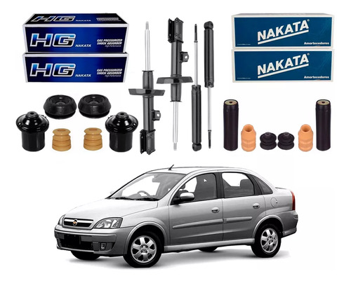 Amortecedores Nakata + Kits Batentes Corsa Sedan 1.8 2005