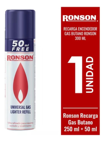 Recarga Encendedor Gas Butano Ronson 300 Ml