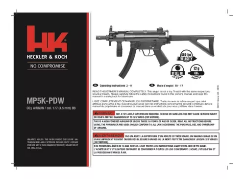 Marcadora Airsoft Co2 Hk Mp5 K-pdw Bbs Metal .177 Xtreme