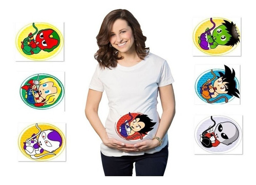Bata Materna Bebe Camiseta Blanca Superheroes Baby Shower