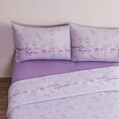 Juego Sábanas King Size Poliéster Abbie Concord Color Lavanda Diseño De La Tela Liso